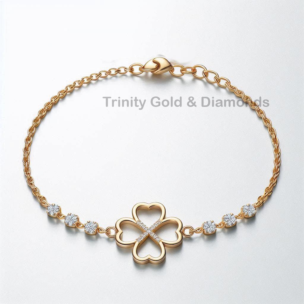 【SURGERY】l clover emblem bracelet Personalized Clover Zircon Bracelet