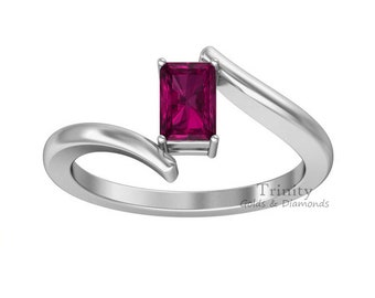 Smaragdslipad rubinring • Sterling silver jubileumsgåva healingringar