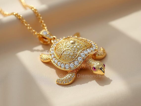 Realistic Turtle Pendant Necklace • Ocean Life Jewelry for Women