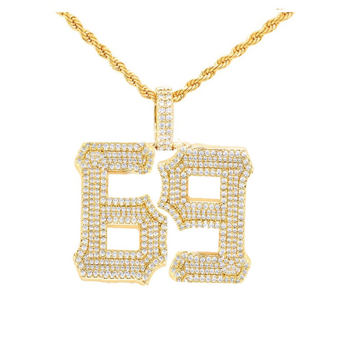 Custom Number 69 Moissanite Diamond Hip Hop Pendant/Men's | Etsy