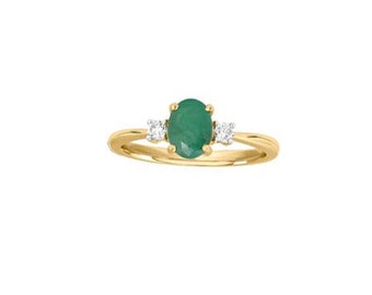 Emerald Ring, Emerald Oval Ring, Dainty Ring, Sterling Silver Emerald Ring, Silver Emerald Ring, Gift for her, Simple Ring,Mother's Day Gift
