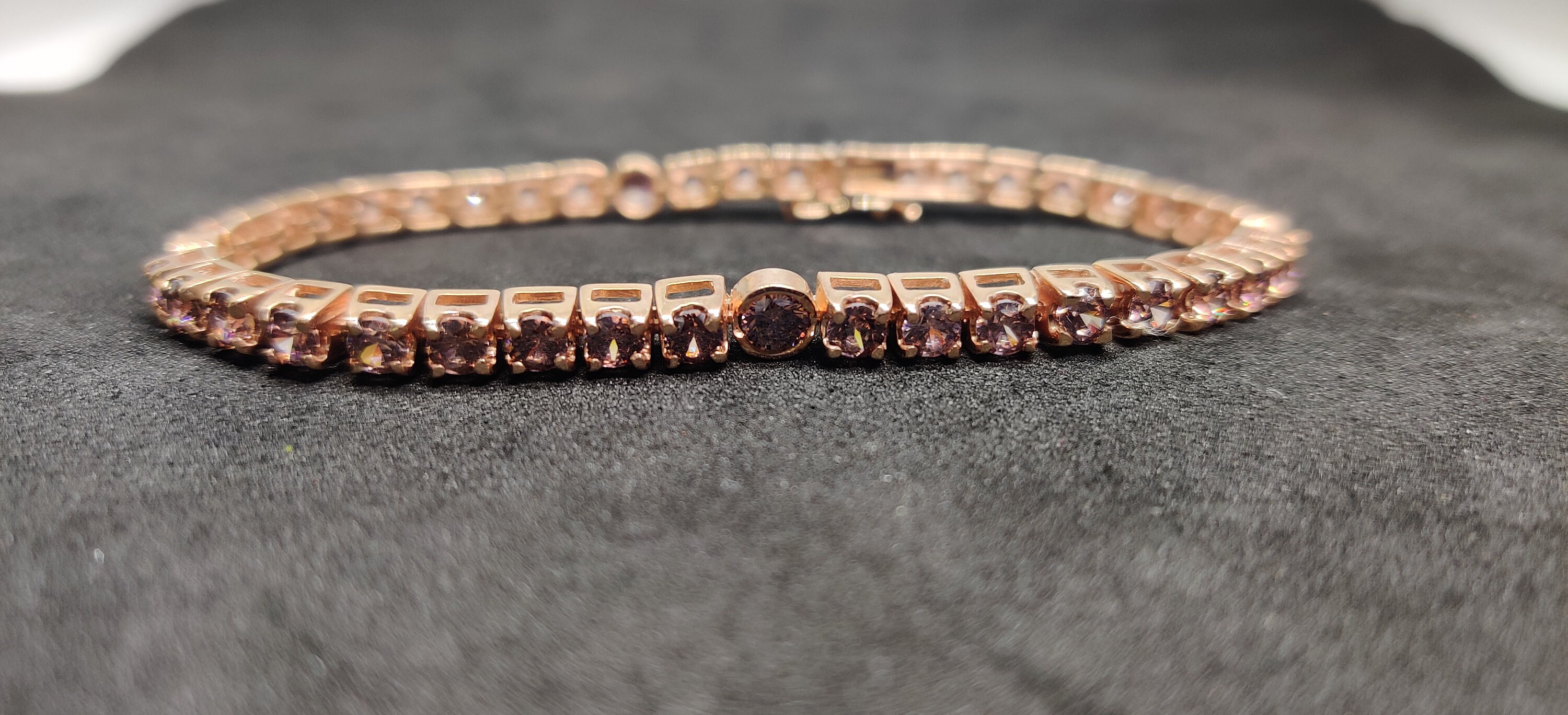 5.0 Carat Chocolate Diamond Tennis Bracelet In 10kt Rose Gold Etsy
