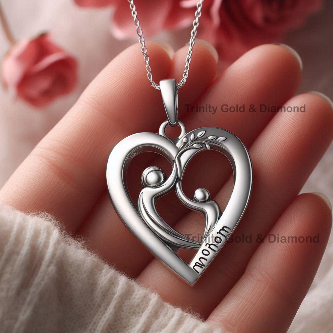 Collar Corazón De Plata 925, Regalo Para Mamá Madre Mujer | Meses Sin