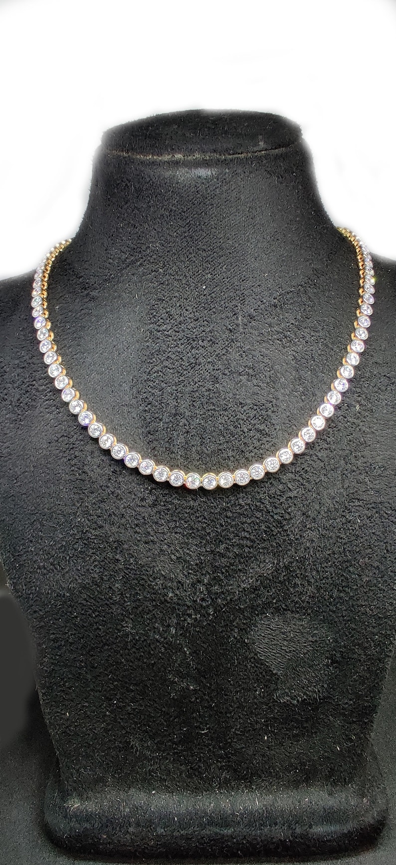 Bridesmaid Tennis Necklace Handmade Necklace Wedding Gifts Tennis Necklace 13.00TCW Round Created Diamond 925 Solid Sterling Silver