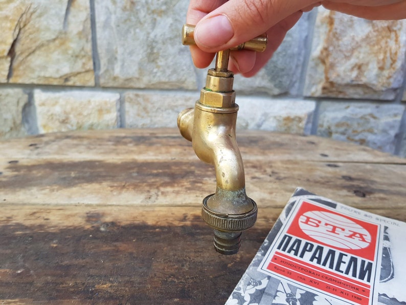 Vintage Water Faucet fountain, Soviet Brass Water Tap, Old Water Valve bath decor, Bathroom accessory, Hygiene means,Sanitary engineering image 4