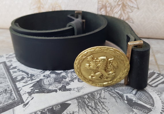 Antique army belt, Vintage military belt, Old arm… - image 1