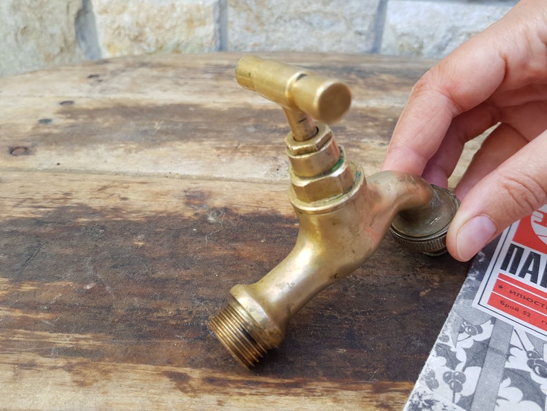 Vintage Water Faucet fountain, Soviet Brass Water Tap, Old Water Valve bath decor, Bathroom accessory, Hygiene means,Sanitary engineering image 6