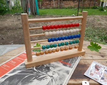 Vintage Abacus, Wooden, Primitive, Art Object, Handmade Abacus