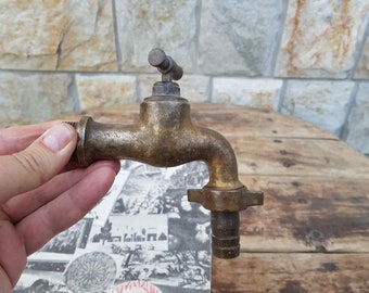 Vintage Water Faucet fountain Soviet Brass Water Tap Old Water Valve Golden bath decor Bathroom accessory Hygiene means Sanitary engineering