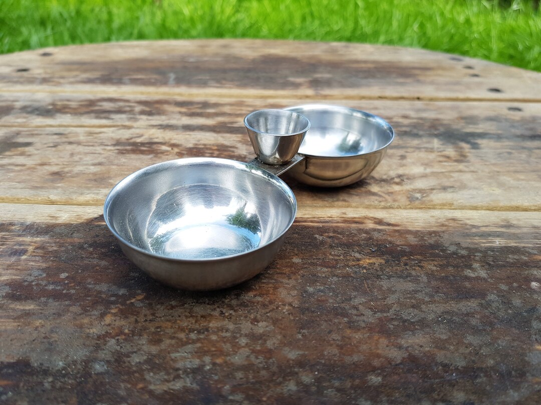 Vintage Saltern Metal Saltworks Salt and Pepper Holder Stainless Steel