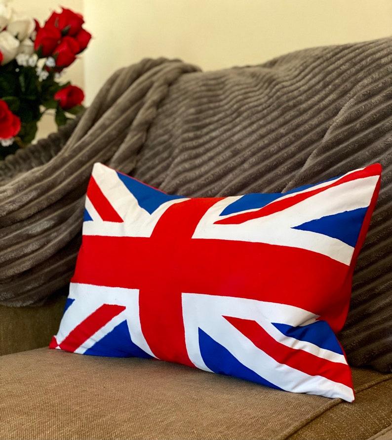 Union Jack British Flag Cushion Cover and Insert Size Etsy