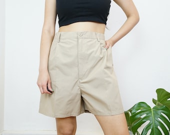 Vintage beige Shorts Size XL cotton mix shorts summer shorts bermuda shorts