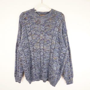 Vintage wool alpaca mix Pullover Size M blue knit pullover winter sweater warm pullover grandpa sweater