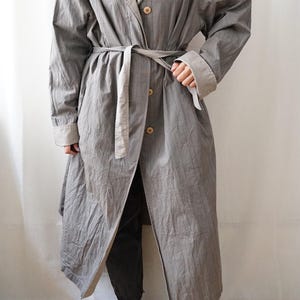 Vintage 70s Trench Coat Size XL reversible trench coat long coat gray trench coat 80s trench coat oversized trench coat elegant coat image 7