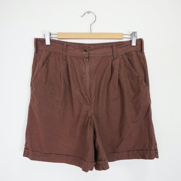 Vintage Shorts Size L brown shorts light shorts high waist summer