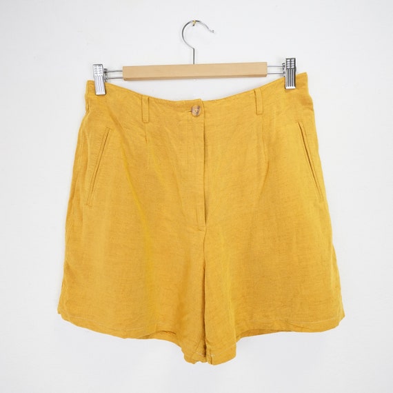 Vintage yellow Shorts Size M summer shorts light … - image 1