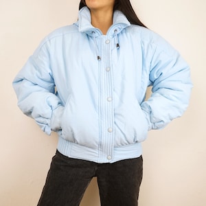 Vintage Ski Jacket Size S baby blue warm jacket winter jacket 90s ski jacket snowboarding