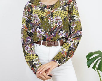 TED LAPIDUS ヴィンテージブラウス Pls Read - Vintage Ted Lapidus Paris Womens XS/S Blouse Navy