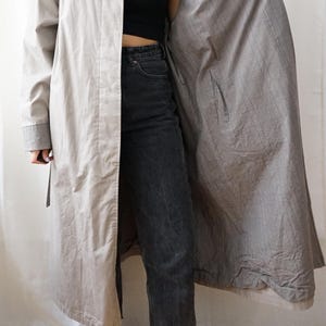 Vintage 70s Trench Coat Size XL reversible trench coat long coat gray trench coat 80s trench coat oversized trench coat elegant coat image 6
