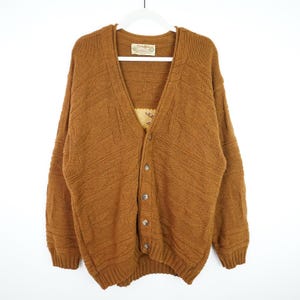Vintage wool mix cardigan men size M-L deer cardigan wool jacket oversized cardigan grandpa sweater grandpa cardigan