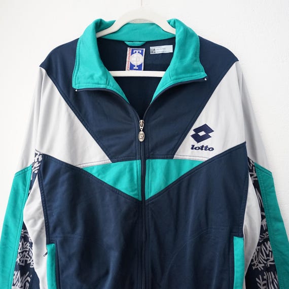 Vintage Lotto Jacket Size L-XL 90s Sport Jacket Colorblock