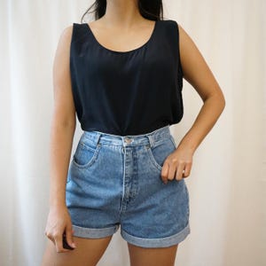Vintage silk blouse size M-L sleeveless blouse sleeveless shirt silk blouse silk top sleeveless top basic