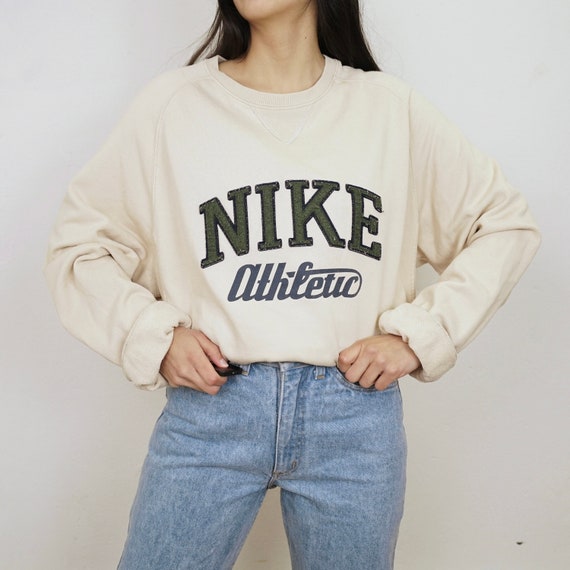 Vintage Nike Sweatshirt Size M Cream Beige Oldschool - Etsy