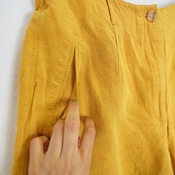 Vintage yellow Shorts Size M summer shorts light … - image 7
