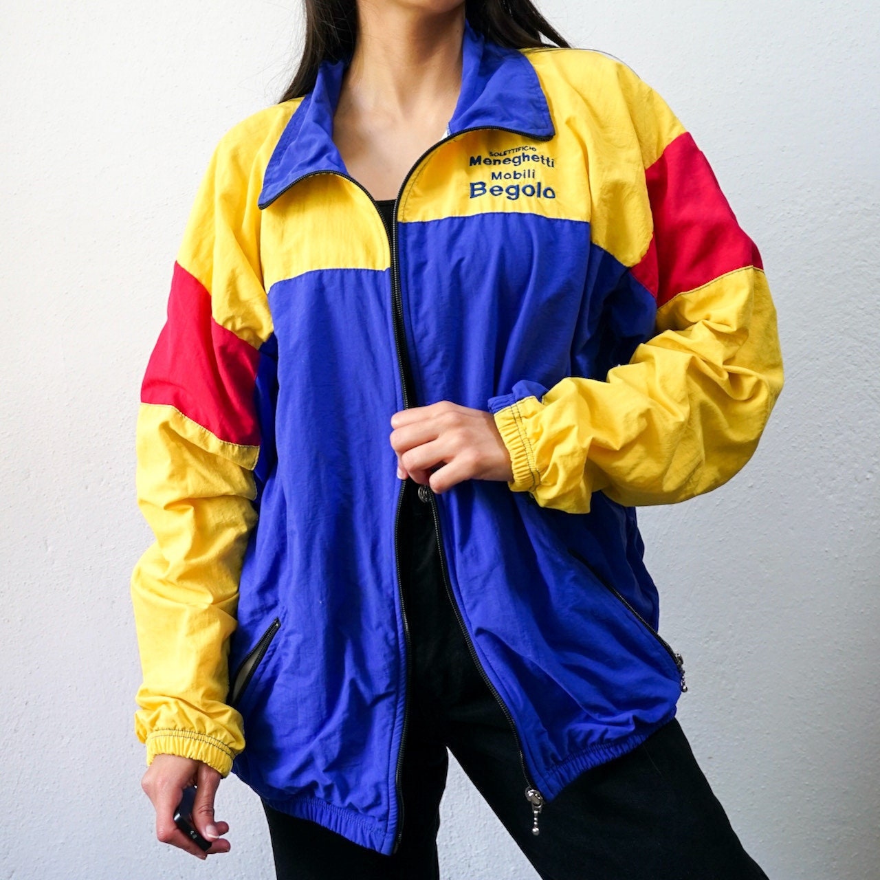 Red blue and yellow windbreaker Clearance