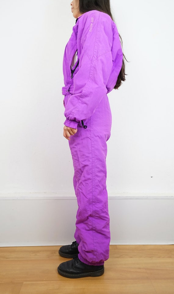 Vintage pink purple Ski Suit size S-M retro 90s o… - image 4