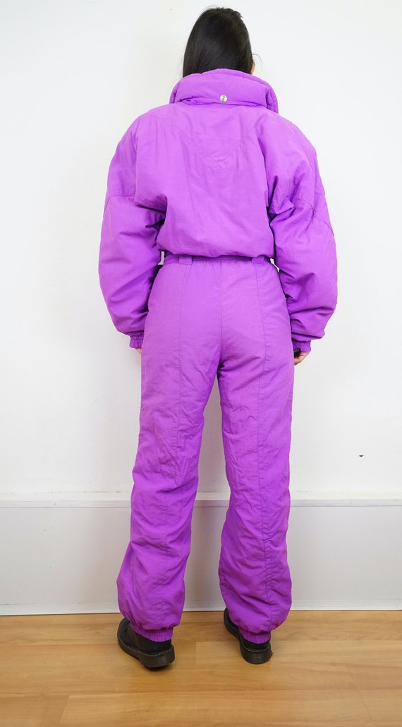 Vintage pink purple Ski Suit size S-M retro 90s o… - image 5