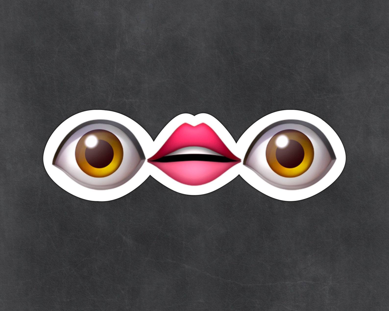 Eyes and Mouth Emoji Vinyl Sticker Etsy