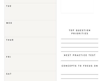 Downloadable Blank LSAT Study Planner - Yearly, Monthly, Weekly AND BONUS Wrong Answer Journal