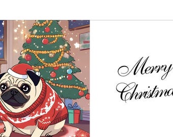 Pug Christmas Card (digital)