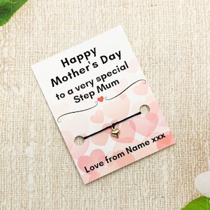 Bracciale dei desideri per la festa della mamma, regalo per la festa della mamma del figlio, regalo personalizzato per la festa della mamma della figlia, biglietto bonus per la festa della mamma