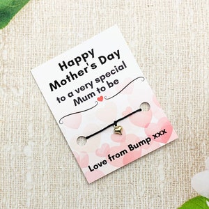 Mum to be Muttertagskarte, personalisiertes Muttertagsgeschenk für werdende Mama, Wunscharmband zum Muttertag, Muttertagsgeschenk von Beule, für Frau