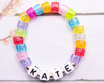 Personalised childrens bracelet, 9 year old girl gifts age 8, Easter gift for Daughter birthday gift from mum, Valentines day gift for