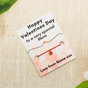 Mama Valentinstag Karte, Valentinstag Wunsch Armband, personalisierte Valentinstag Geschenk für Mama, Valentinstag Geschenke für Mama von Tochter