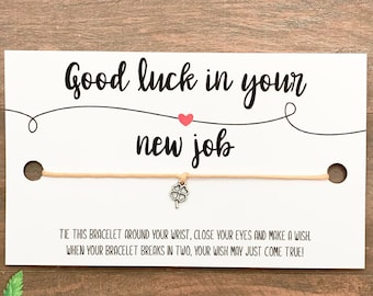 religious best wishes for new job Good luck new job bracelets, Good luck wish bracelet, New job gift for her, Good luck gifts women, coworker leaving gift work colleague man