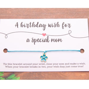 Geburtstagswunsch Armband für Mama Bettelarmband, Mama Geburtstagsgeschenk von Tochter, Fernmutter Geschenk, Sentimentale Geschenke für Mama vom Sohn