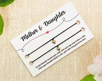 Mother and daughter wish bracelet flower, Matching bracelets for mum and daughter Christmas gifts for mummy, Sentimental Christmas gifts for