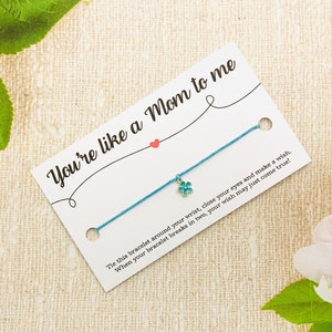 Flower wish bracelet, Step mom bracelet from daughter, Like a mom gift from son, Sentimental gifts for mom, Step mom christmas gifts from