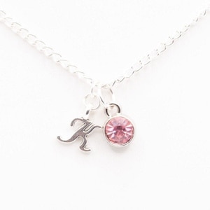 Personalised initial and birthstone necklace for daughter, February birthday gifts for her, Valentines day gifts for girls, Mothers day gift