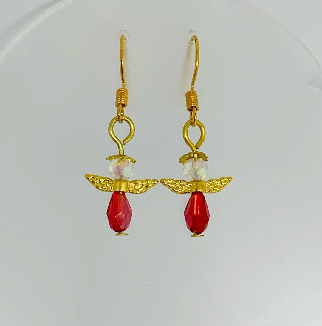 Guardian Angel Earrings Gold Angel Earrings Dangle, Angel Gifts for