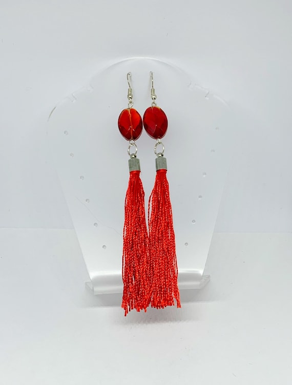Tilla Tassel Earrings - Red – LorrieBeths Designs & Boutique
