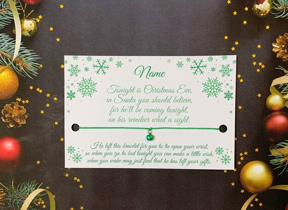 Christmas Eve Wish Bracelet Personalised Christmas Eve Box Fillers