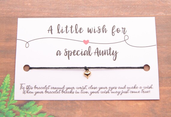 Aunty Wish Bracelet Aunt Auntie Keepsake Gift - Etsy UK