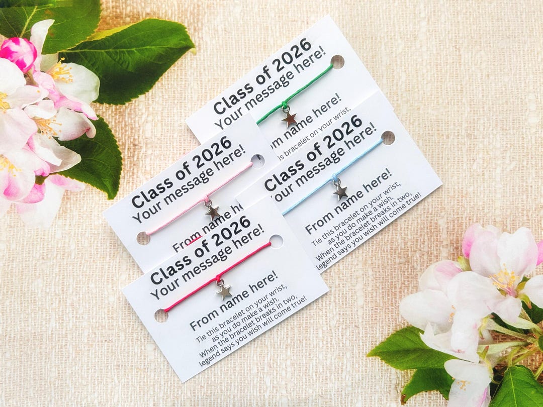 Personalised Class of 2026 Wish Bracelet Bulk End of Year Student Gifts ...