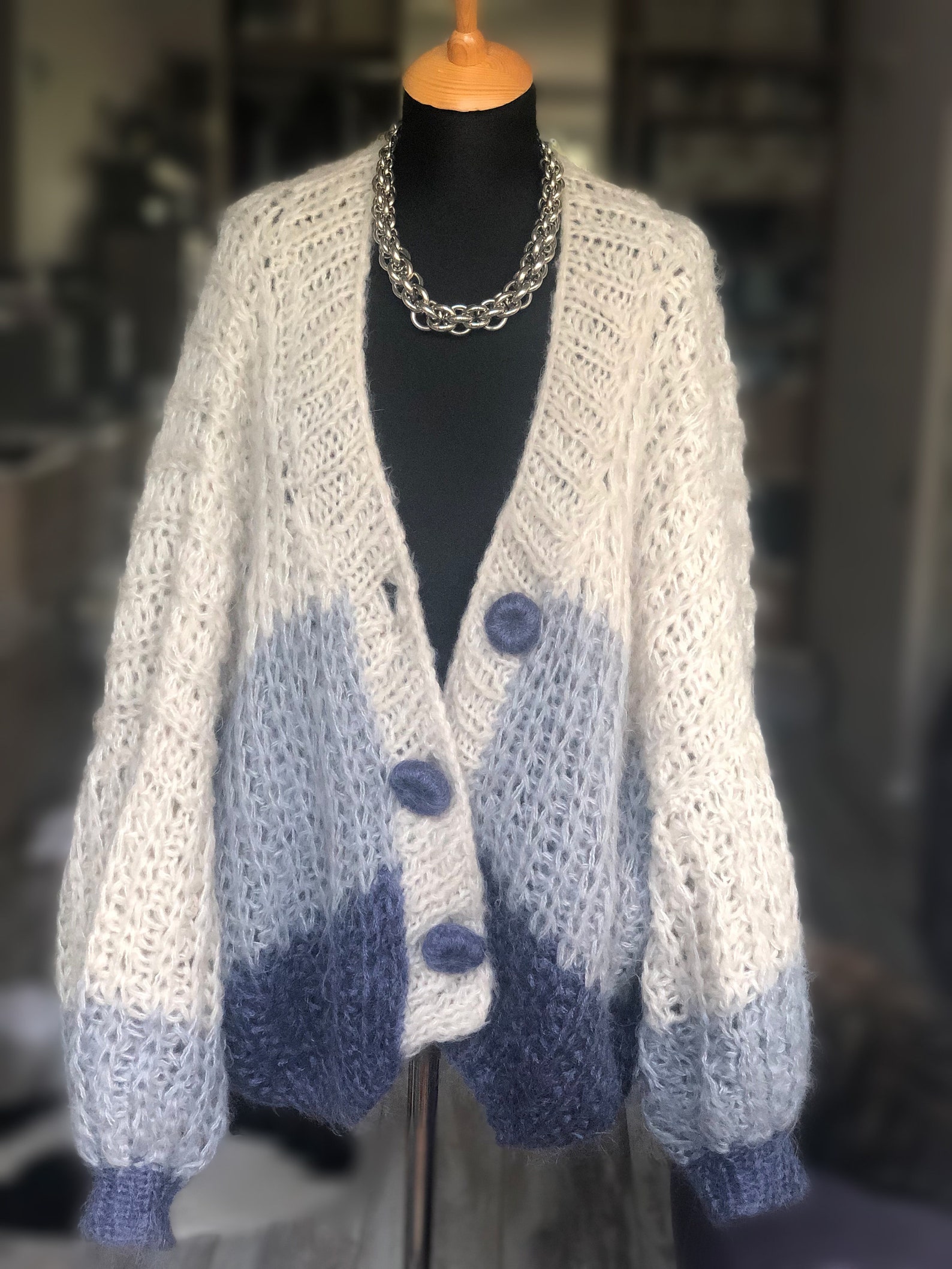 Plus size mohair sweater Thick chunky knit cardigan Color Etsy