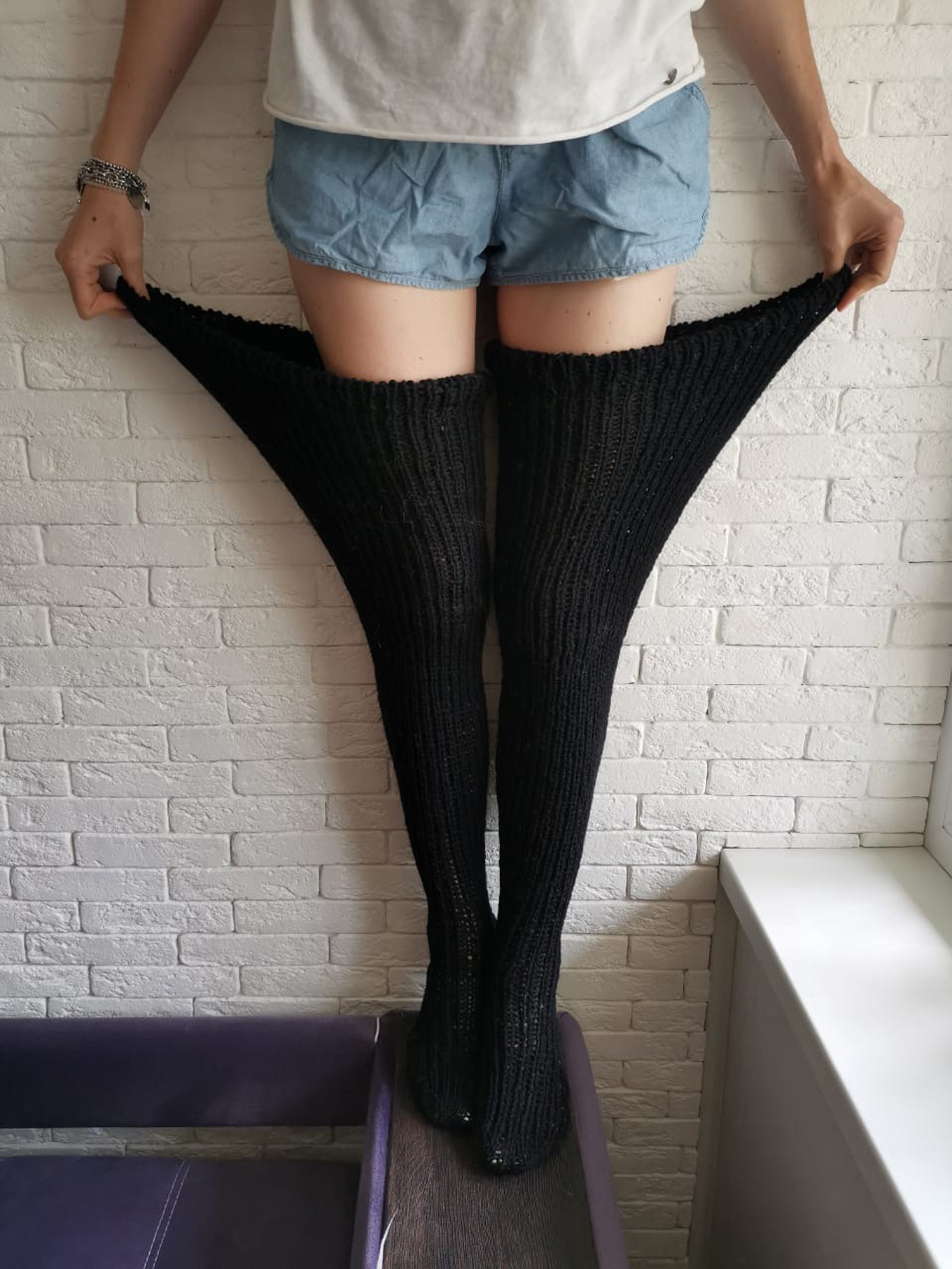 Real plus size thigh high socks Big Curvy Thigh High Socks Etsy